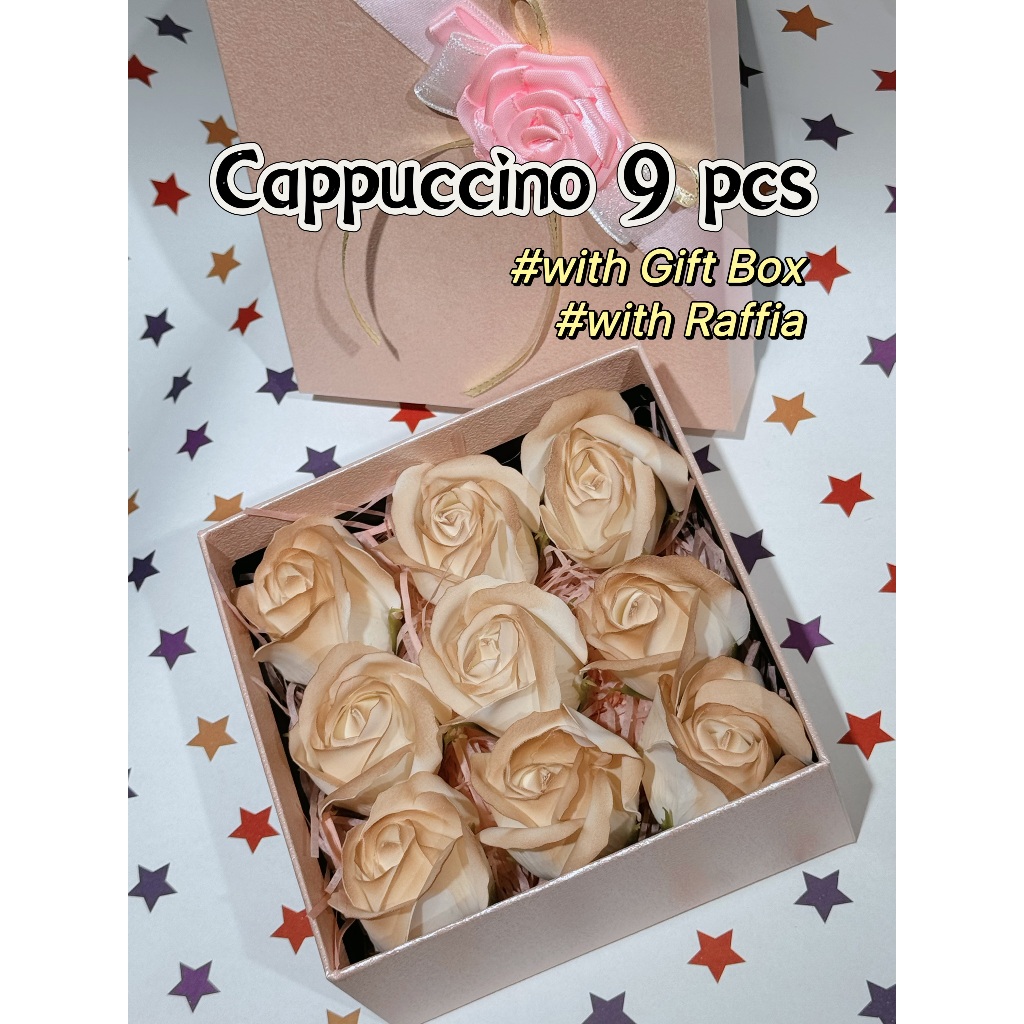 [SG] 3-Layer Thickened Elegant Rose Top Soap Flower Set w Gift Box and Raffia Mother's Day Birthday-HOMA