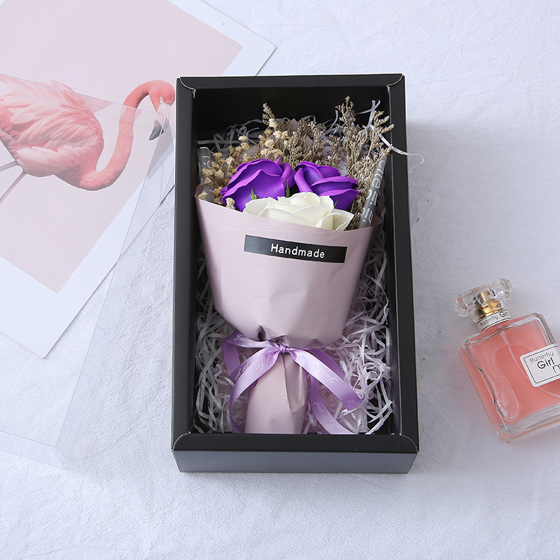 [SG]LOVE Gift Box Elegant Flower Bouquet Soap Artificial Birthday Girlfriend Teachers Wedding-HOMA