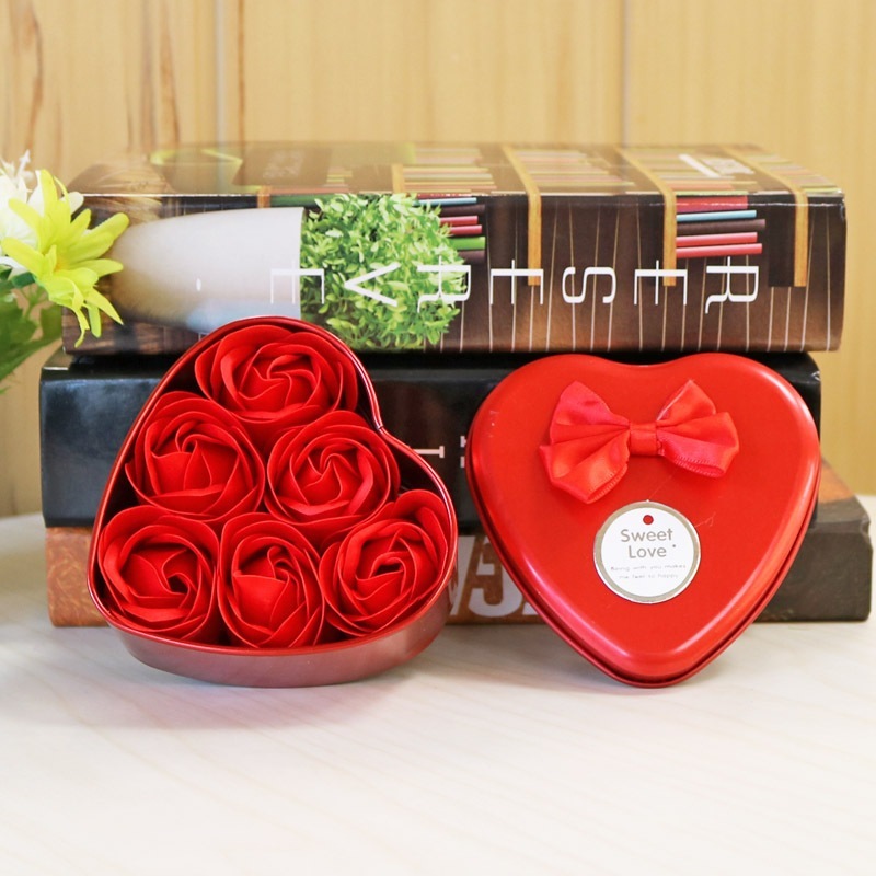 [SG] 6 Artificial Soap Flower in a Iron Basket Artificial Flower Set Birthday Wedding Proposal-HOMA