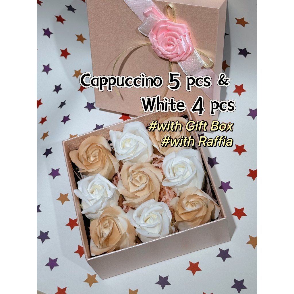 [SG] 3-Layer Thickened Elegant Rose Top Soap Flower Set w Gift Box and Raffia Mother's Day Birthday-HOMA