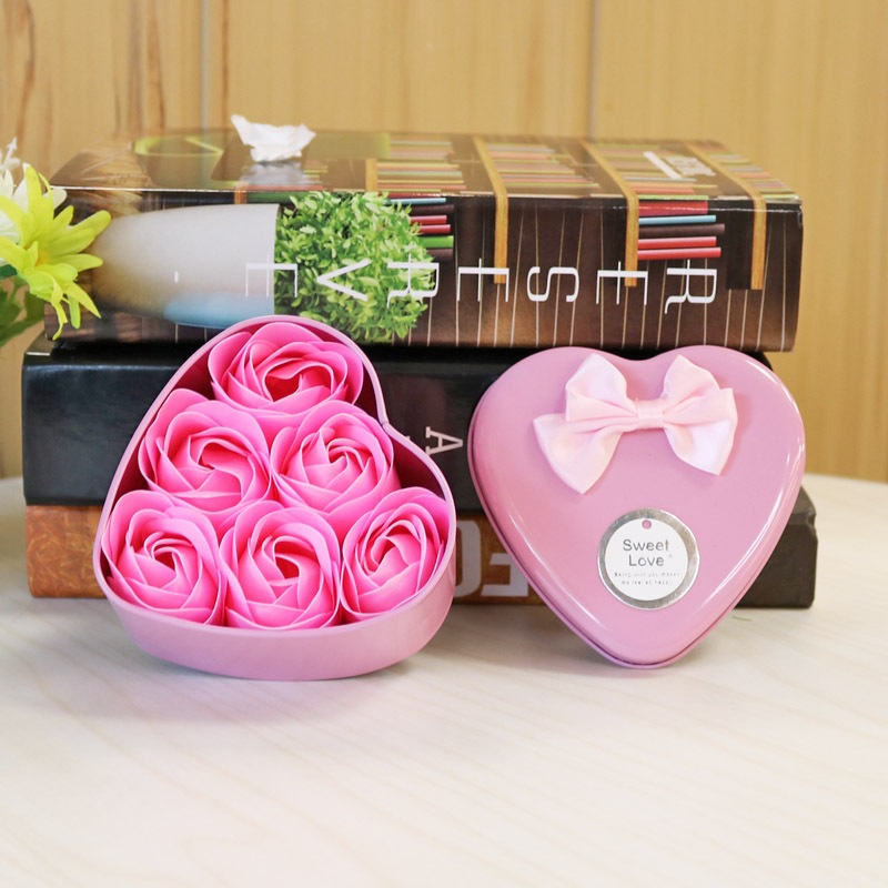 [SG] 6 Artificial Soap Flower in a Iron Basket Artificial Flower Set Birthday Wedding Proposal-HOMA