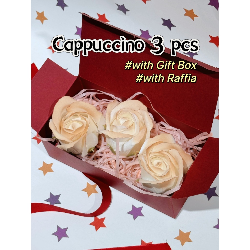 [SG] 3-Layer Thickened Elegant Rose Top Soap Flower Set w Gift Box and Raffia Mother's Day Birthday-HOMA
