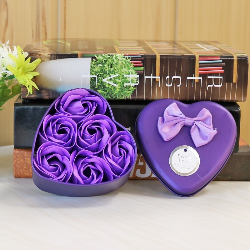 [SG] 6 Artificial Soap Flower in a Iron Basket Artificial Flower Set Birthday Wedding Proposal-HOMA