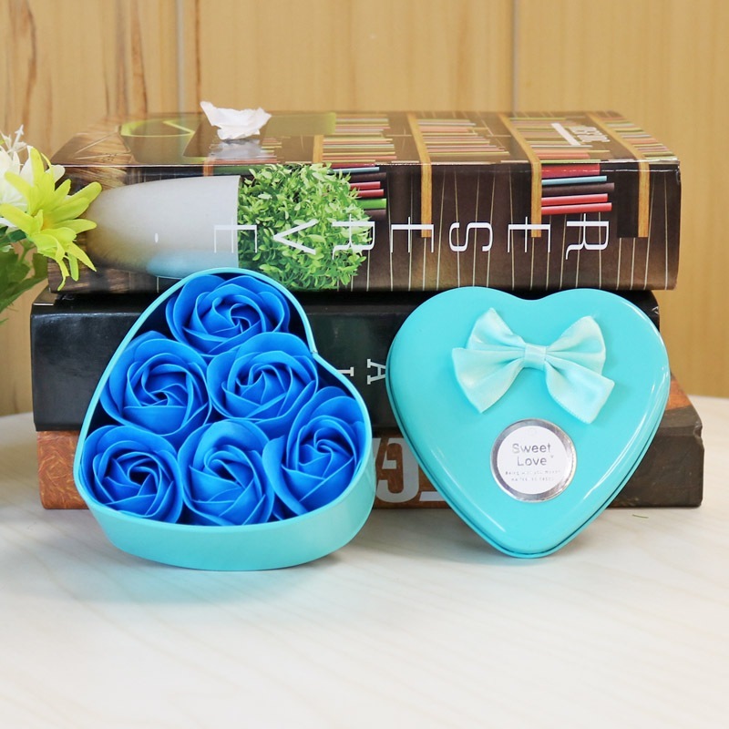[SG] 6 Artificial Soap Flower in a Iron Basket Artificial Flower Set Birthday Wedding Proposal-HOMA
