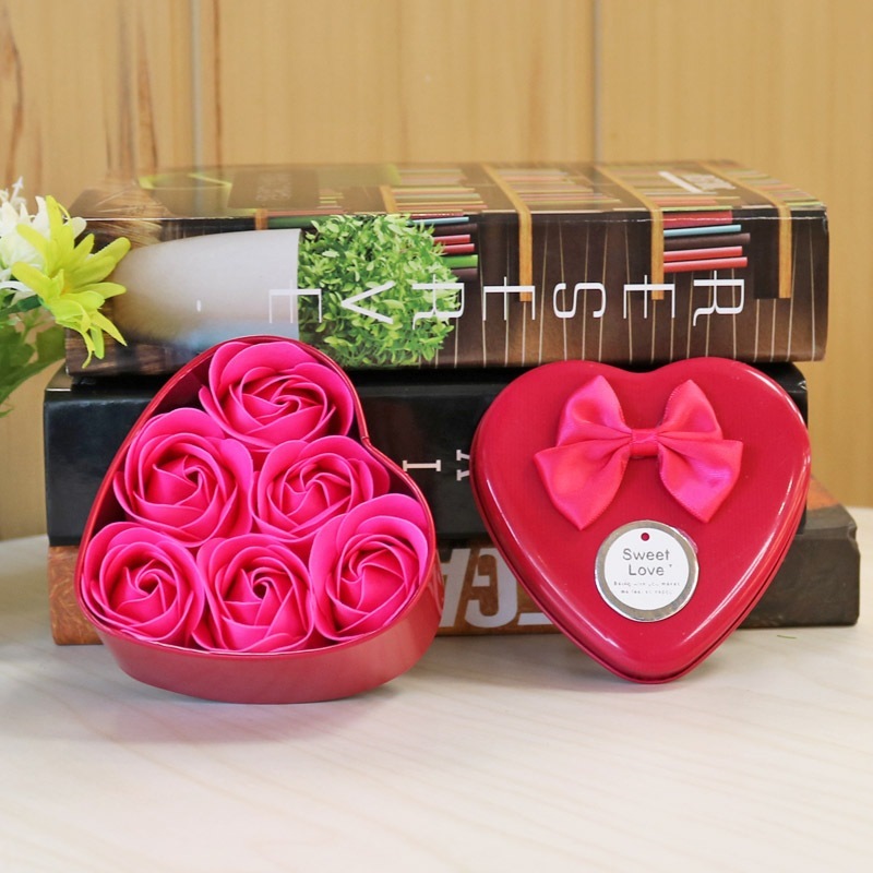 [SG] 6 Artificial Soap Flower in a Iron Basket Artificial Flower Set Birthday Wedding Proposal-HOMA