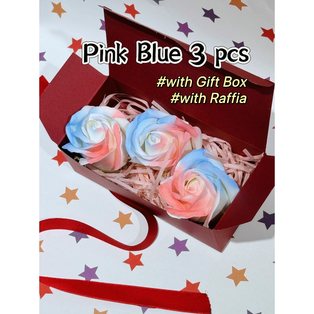 [SG] 3-Layer Thickened Elegant Rose Top Soap Flower Set w Gift Box and Raffia Mother's Day Birthday-HOMA