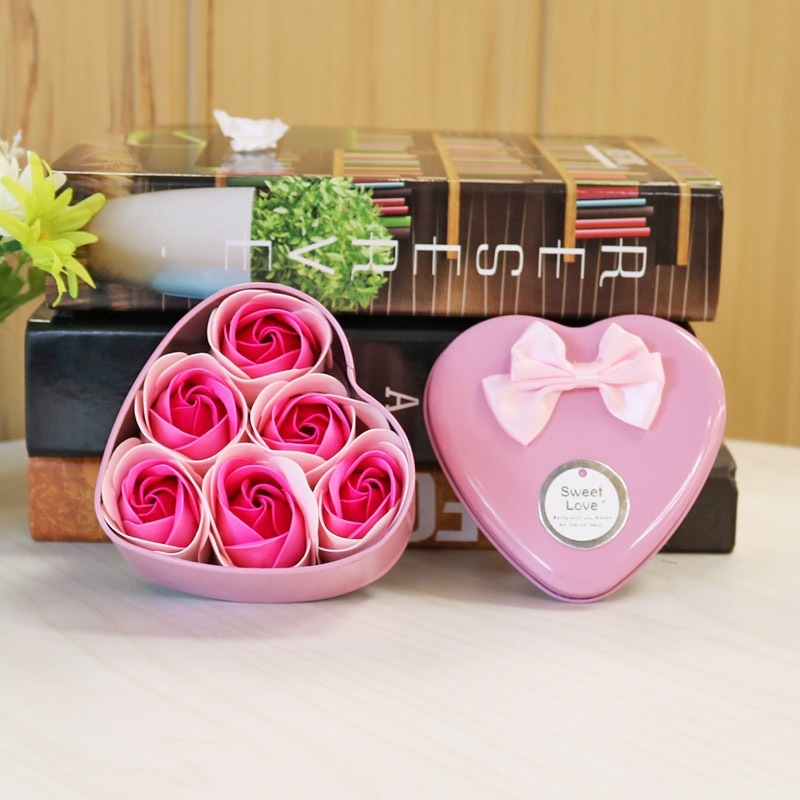 [SG] 6 Artificial Soap Flower in a Iron Basket Artificial Flower Set Birthday Wedding Proposal-HOMA