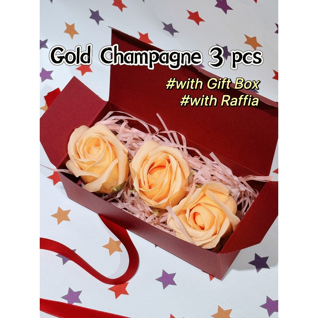 [SG] 3-Layer Thickened Elegant Rose Top Soap Flower Set w Gift Box and Raffia Mother's Day Birthday-HOMA