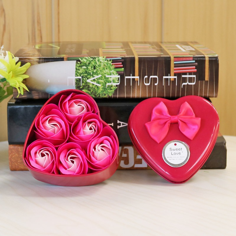 [SG] 6 Artificial Soap Flower in a Iron Basket Artificial Flower Set Birthday Wedding Proposal-HOMA
