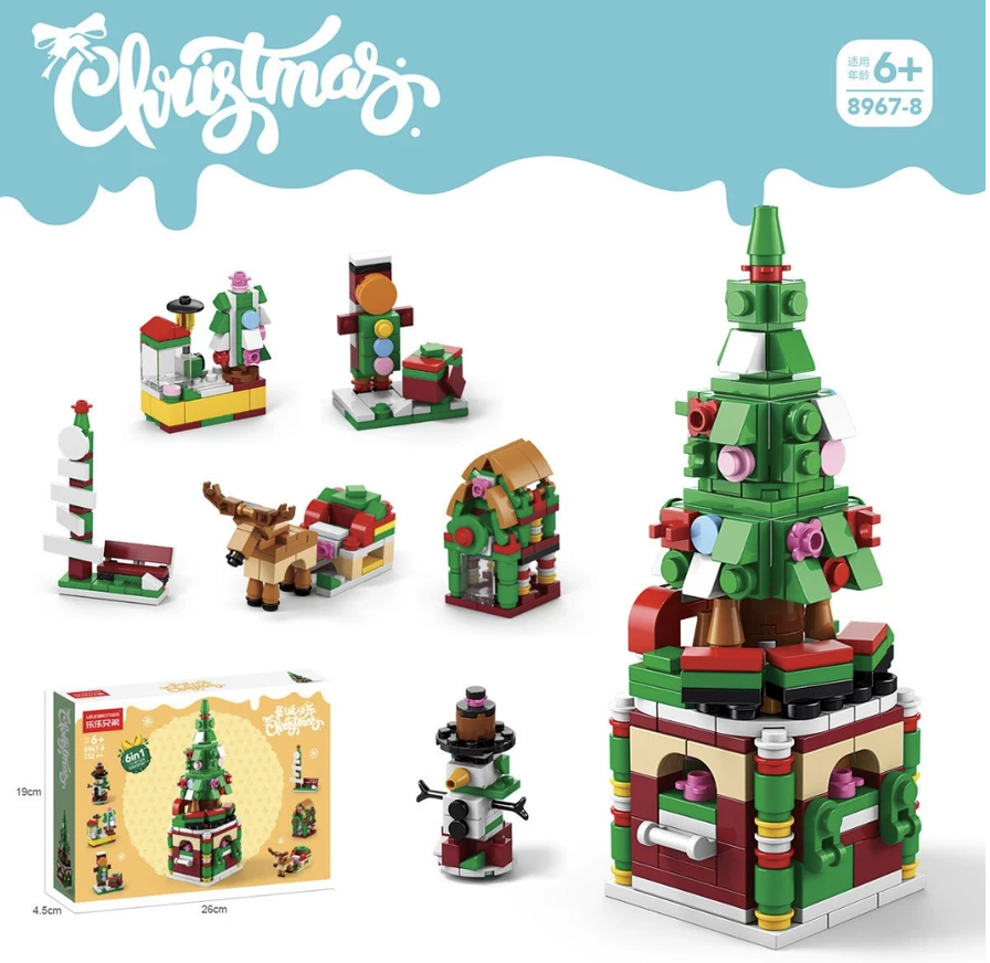 [SG]Christmas Mini Blocks Builder Toys Blocks Christmas Gift Creative Goodie Bags Xmas Tree Birthday Gift Kids-HOMA