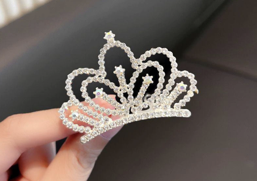 [SG]Handcraft Kids Pearl Crystal Tiara Hair Comb Wedding Dress Birthday Addup Photographing ROM Hair Accessories-HOMA