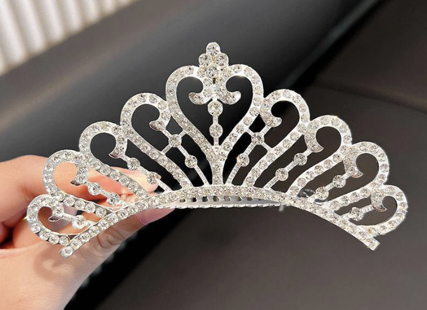 [SG]Handcraft Kids Pearl Crystal Tiara Hair Comb Wedding Dress Birthday Addup Photographing ROM Hair Accessories-HOMA