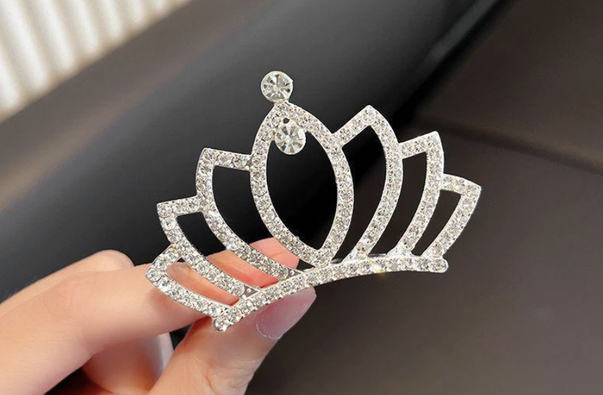 [SG]Handcraft Kids Pearl Crystal Tiara Hair Comb Wedding Dress Birthday Addup Photographing ROM Hair Accessories-HOMA