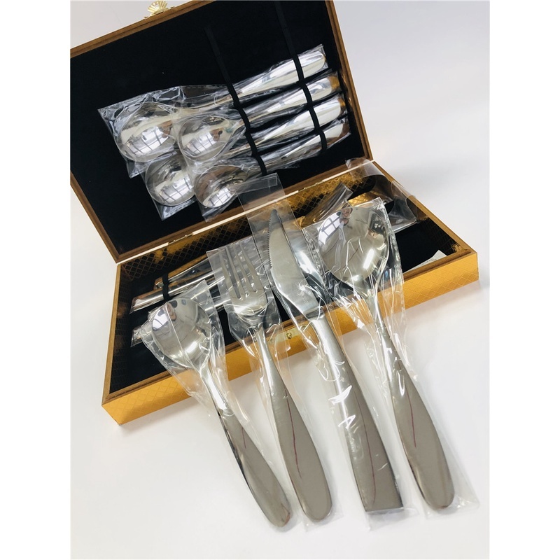 [SG] With Gift Box Durable Stainless Steel Flatware Set For Family Home 12 Pcs Knife, Fork for 3 pax, Tablespoon, Teaspoon-HOMA