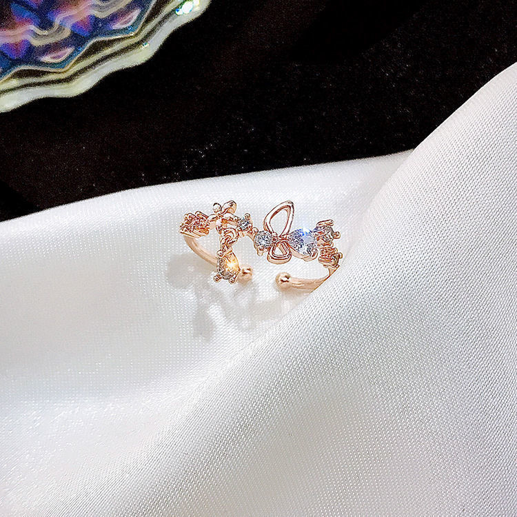 [SG] Open Adjustable Copper Plating Ring with Dimond/Zircon Mother's Day Korean Normcore for Birthday Gift Anniversary-HOMA