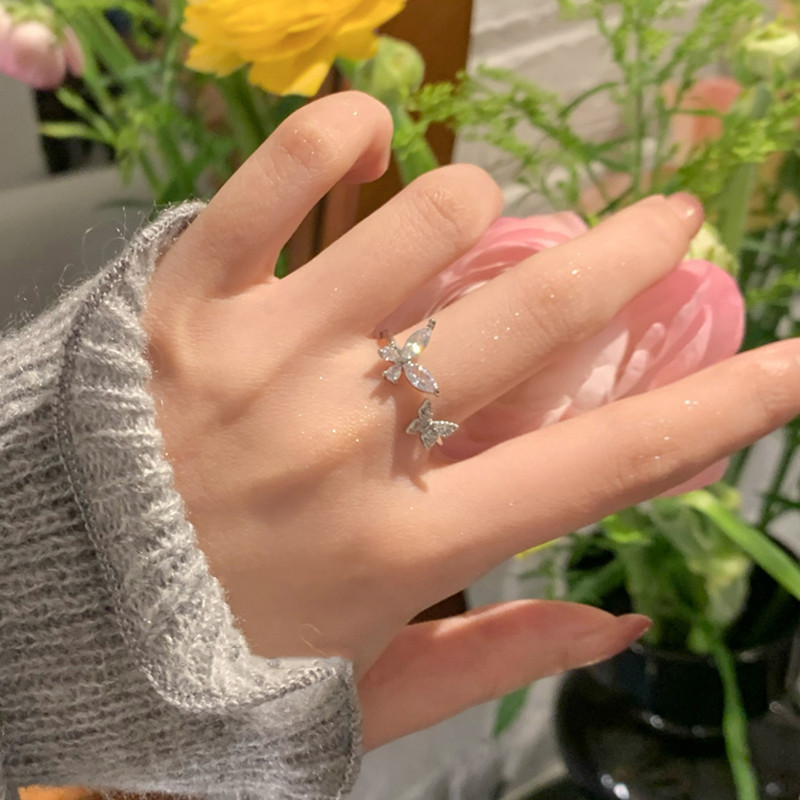 [SG] Open Adjustable Copper Plating Ring with Dimond/Zircon Mother's Day Korean Normcore for Birthday Gift Anniversary-HOMA