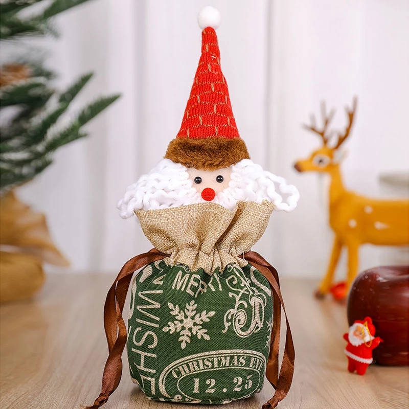 [SG] Christmas Gifts Bag Drawstring Cloth Gift Wrapping Bag Apple Bag Goodies Bag Candy Baking Cookies XMAS Party-HOMA