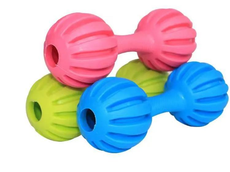 [SG]Vinyl Bite Resistant Pet Toy Artificial Dog Voise Toys Molar Teeth Health Training Chew Bone Balls Dog Cat-HOMA
