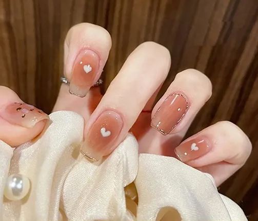 [SG]Love Heart Fashionable Sexy Cute Press On/Stick On Nails 24PCS-HOMA