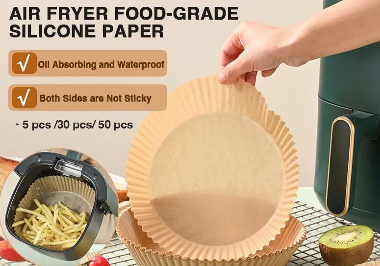 [SG]Air Fryer Food-grade Silicone Paper Tray Disposable Special Paper Oven Oil-absorbing Plate Oil-proof Baking Paper-HOMA