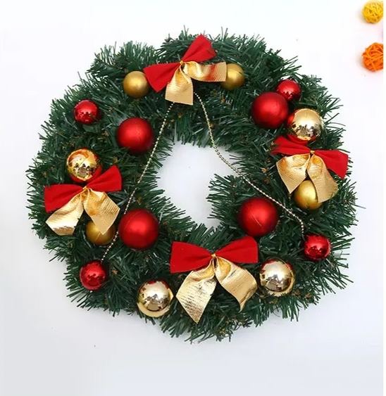 [SG] 🎅 🎄30CM Christmas Wreath Christmas Tree Wreath Decoration Door Wreath Xmas Festival Garland Decorative Door Decor-HOMA