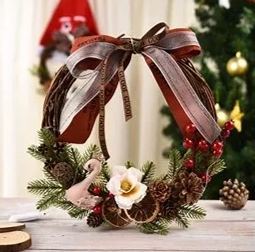 [SG] 🎅 🎄30CM Christmas Wreath Christmas Tree Wreath Decoration Door Wreath Xmas Festival Garland Decorative Door Decor-HOMA
