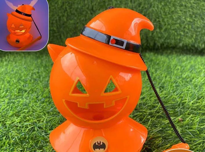 [SG]Halloween LED Pumpkin Portable Lamp Witch Hat Photo Props Home Party-HOMA