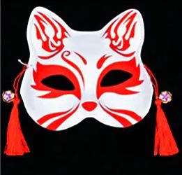 [SG] Cat Face Fox Face Handed-painted Mask Anime Cosplay Photo Props Theme Party Accessories-HOMA