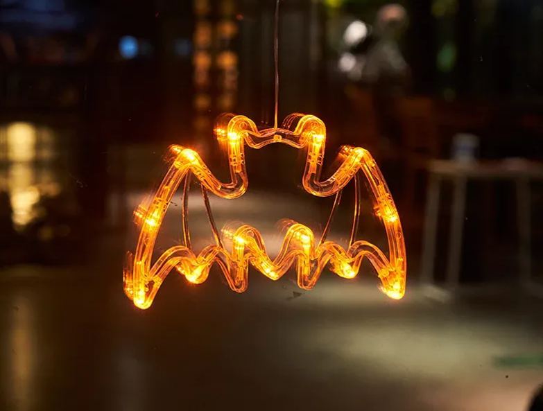 [SG]Halloween Decorations LED Suction Light Pumpkin Ghost Home Party Decor Supplies Hanging LED Lamp Fairy light-HOMA