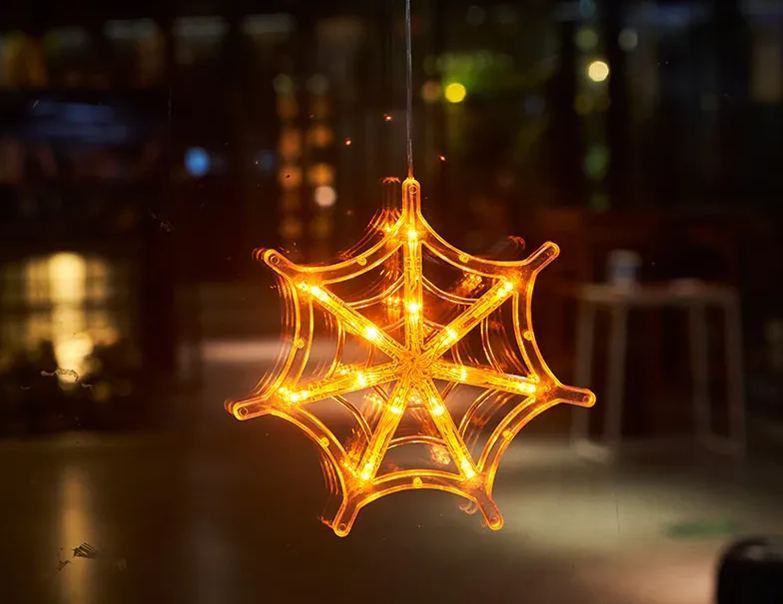 [SG]Halloween Decorations LED Suction Light Pumpkin Ghost Home Party Decor Supplies Hanging LED Lamp Fairy light-HOMA