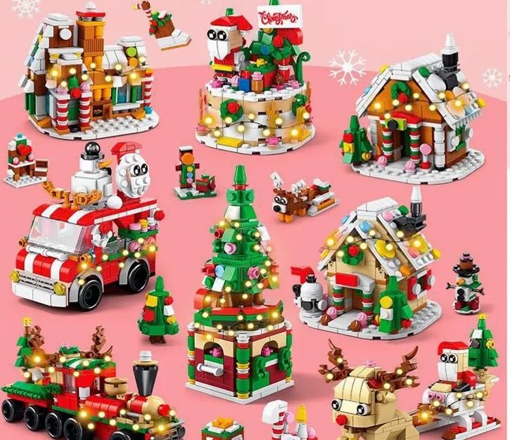 [SG]Christmas Mini Blocks Builder Toys Blocks Christmas Gift Creative Goodie Bags Xmas Tree Birthday Gift Kids-HOMA