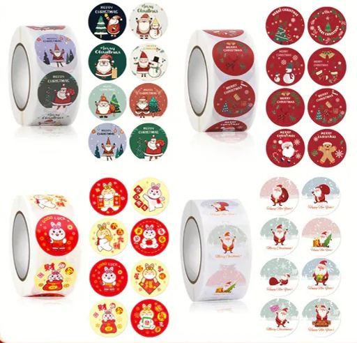 [SG] 500 pcs 1inch Gift Wrapping Round Stickers Self-Adhesive Sealing Labels Sticker CNY Gift Tags-HOMA