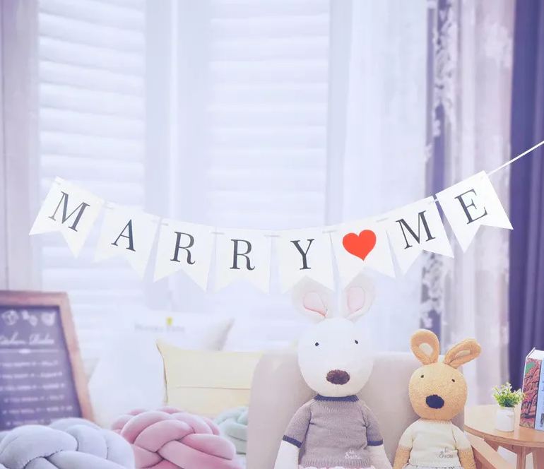 [SG]Romantic LOVE Hanging Paper Banners Birthday Wedding Party Proposal Decorations Garland for Home Decor-HOMA