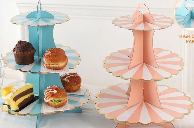 [SG]Three-Tier Watermelon Pattern Paper Cake Stand Party Tableware Birthday Candy Stand 3-Layer Party Kindergarten-HOMA