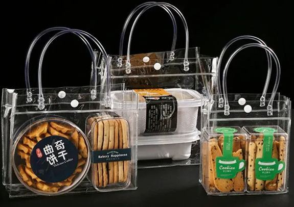 [SG] Transparent Thickened PVC Gift Bag Waterproof Handbag Gift Tote Bag Birthday Gift Packing-HOMA