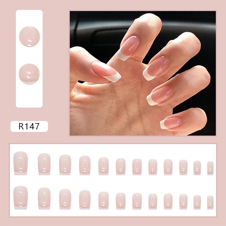 [SG]Classic French Fashionable Sexy Cute Press On/Stick On Nails 24PCS-HOMA