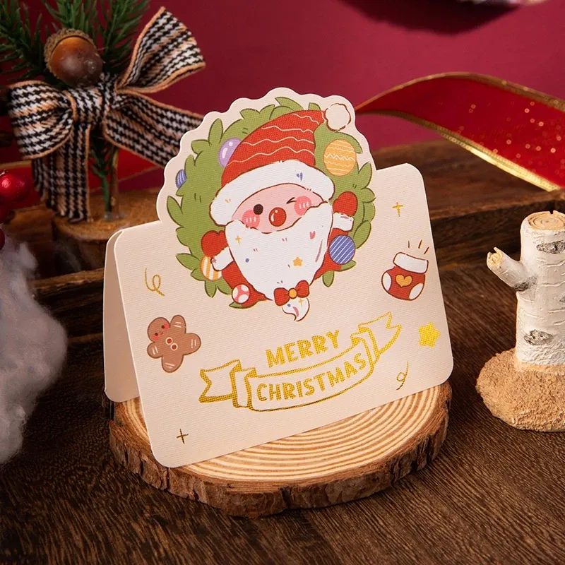 [SG]Christmas Greetings Card (1 pcs/set) | Christmas Gift Cards Gift Box DIY Cute Message Card Xmas Party-HOMA