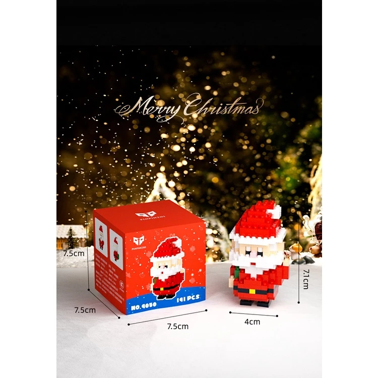 [SG]DIY Mini Blocks Builder Christmas Gift Toys Blocks Creative Goodie Bags Xmas Tree Kids-HOMA