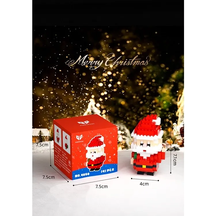 [SG]DIY Mini Blocks Builder Christmas Gift Toys Blocks Creative Goodie Bags Xmas Tree Kids-HOMA