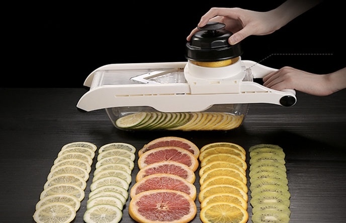 [SG] Veggie & Food Mandoline Slicer Chopper Kitchen Tool for Lemon Potato Orange Apple Fruits Vegetables etc Multi Blade-HOMA