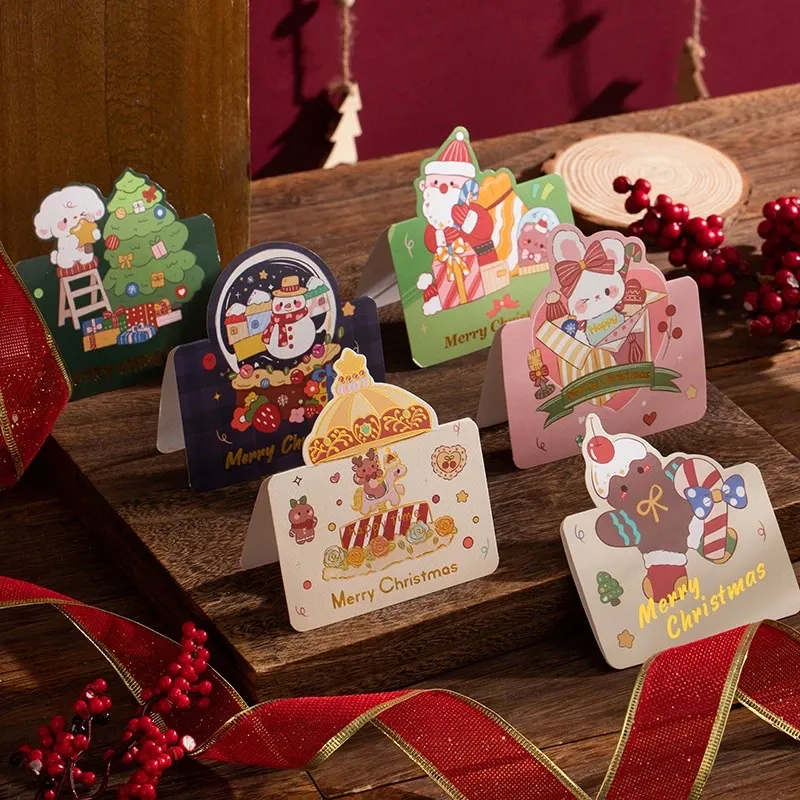 [SG]Christmas Greetings Card (1 pcs/set) | Christmas Gift Cards Gift Box DIY Cute Message Card Xmas Party-HOMA