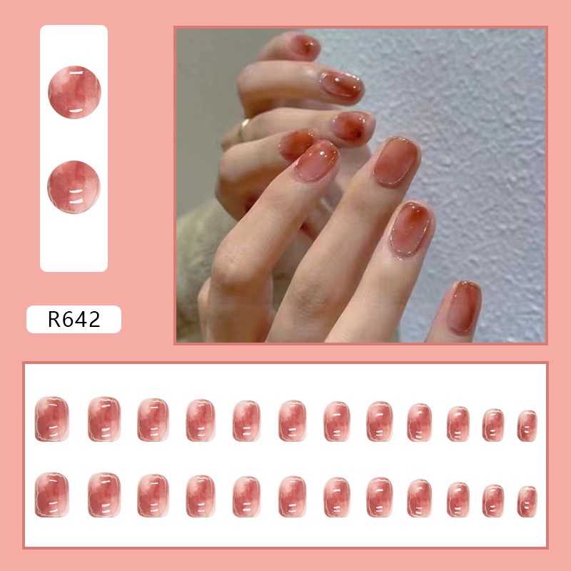 [SG] Icy Caramel Design | Fashionable Sexy Cute Press On/Stick On Nails Mother's Day 24PCS-HOMA
