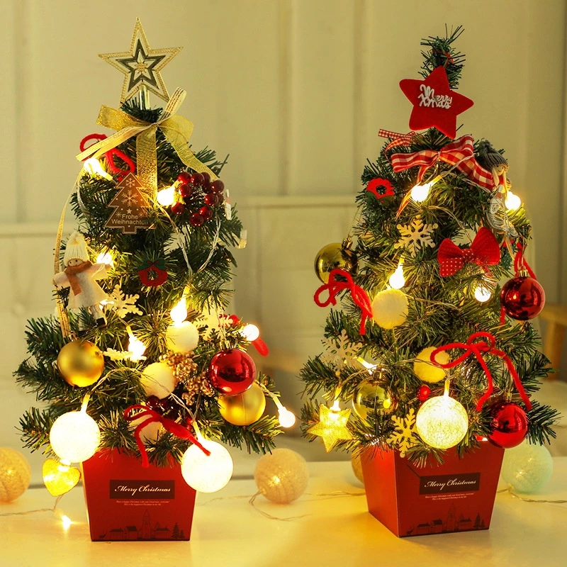 [SG]DIY 50cm with light&decor set Christmas Tree Ornament for Table/Office/Home/Mall/Window Party Home Decor XMAS-HOMA