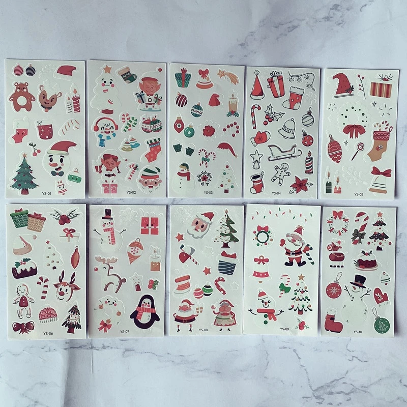 [SG]Noctilucent Christmas Tattoo Stickers Waterproof Luminous Cute Party Birthday goodie bag gifts children Kids-HOMA