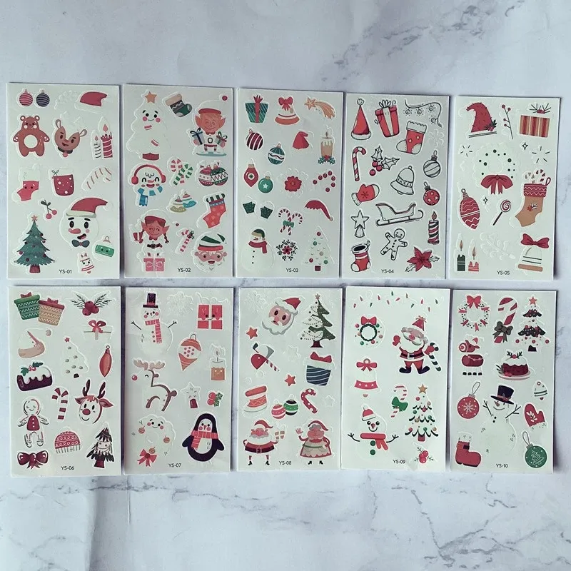[SG]Noctilucent Christmas Tattoo Stickers Waterproof Luminous Cute Party Birthday goodie bag gifts children Kids-HOMA