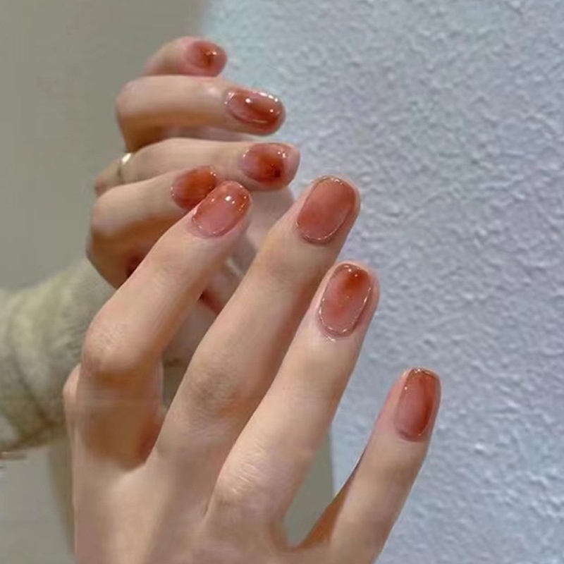 [SG] Icy Caramel Design | Fashionable Sexy Cute Press On/Stick On Nails Mother's Day 24PCS-HOMA