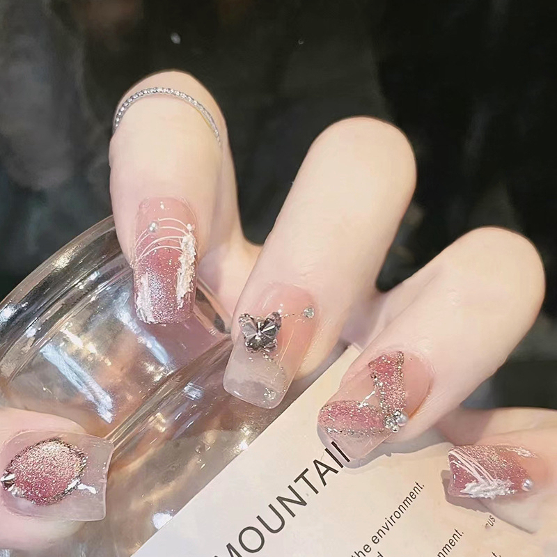 [SG]Gentle Diamond Splinters| Fashionable Sexy Cute Press On/Stick On Nails 24PCS-HOMA