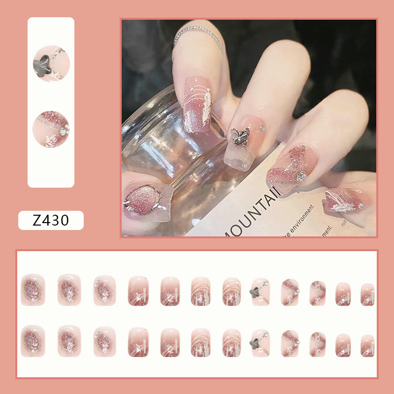 [SG]Gentle Diamond Splinters| Fashionable Sexy Cute Press On/Stick On Nails 24PCS-HOMA