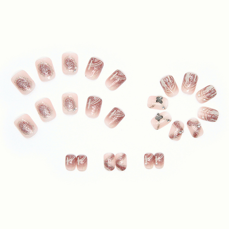 [SG]Gentle Diamond Splinters| Fashionable Sexy Cute Press On/Stick On Nails 24PCS-HOMA