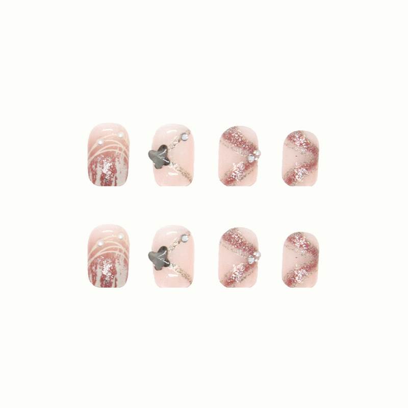 [SG]Gentle Diamond Splinters| Fashionable Sexy Cute Press On/Stick On Nails 24PCS-HOMA